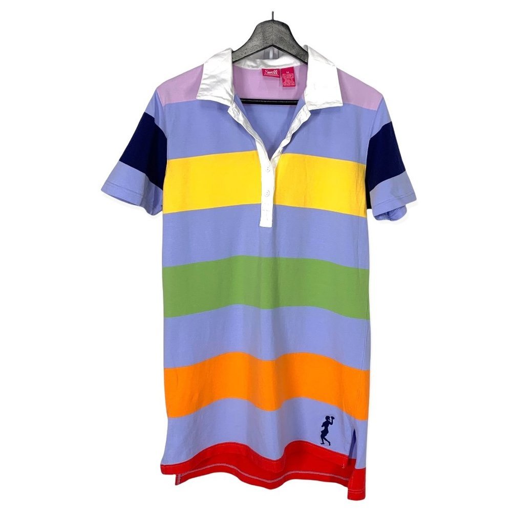 Swell by Cynthia Rowley Irene Rosensweig Stripe Multicolor Polo Dress Medium